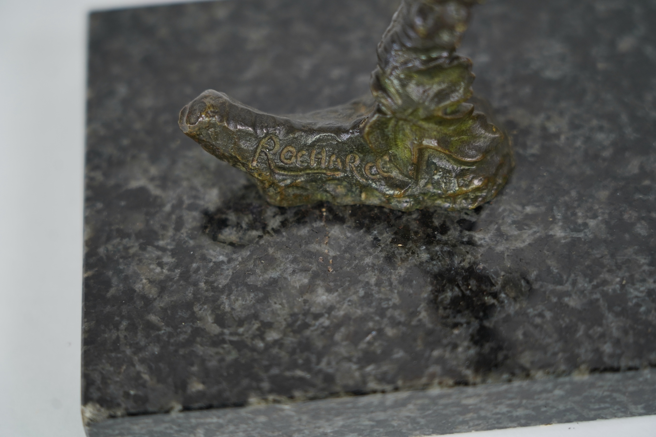 Irénée Rochard (French, 1906-1984), a bronze figure of bird on a vine